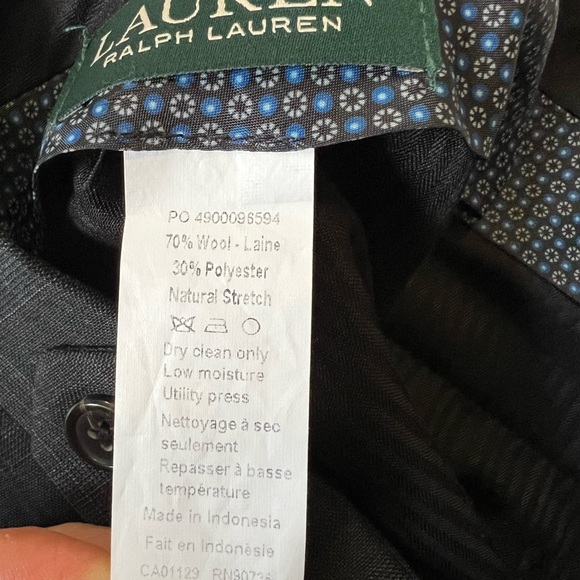 Lauren Ralph Lauren Men's Gray Wool Blend Size 44R Suit Coat 38 x 30 Suit Pants - Picture 9 of 11